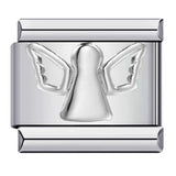 Titanium Steel Convex Silver Stamped DIY Italian Charm Bracelet with Unique Patterns Titanium Steel Convex Silver Stamped DIY Italian Charm Bracelet with Unique Patterns