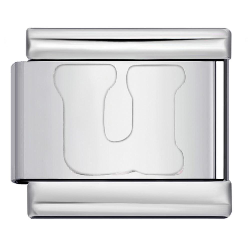 New Non Dripping Oil Series Bracelet Titanium Steel Concave 26 English Letter DIY Italian Module Bracelet Accessories New Non Dripping Oil Series Bracelet Titanium Steel Concave 26 English Letter DIY Italian Module Bracelet Accessories