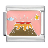 New River, Mountain, Seaside Scenery Italian Module Bracelet with Gold Plating and Oil Dripping DIY Welding Stainless Steel Bracelet New River, Mountain, Seaside Scenery Italian Module Bracelet with Gold Plating and Oil Dripping DIY Welding Stainless Steel Bracelet