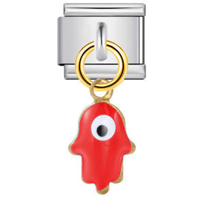 New Palm Eye Pendant Italian Module Bracelet Titanium Steel Hook Drip Oil DIY Free Splicing Strap Chain New Palm Eye Pendant Italian Module Bracelet Titanium Steel Hook Drip Oil DIY Free Splicing Strap Chain