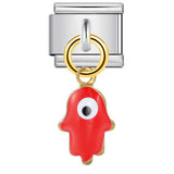 New Palm Eye Pendant Italian Module Bracelet Titanium Steel Hook Drip Oil DIY Free Splicing Strap Chain New Palm Eye Pendant Italian Module Bracelet Titanium Steel Hook Drip Oil DIY Free Splicing Strap Chain