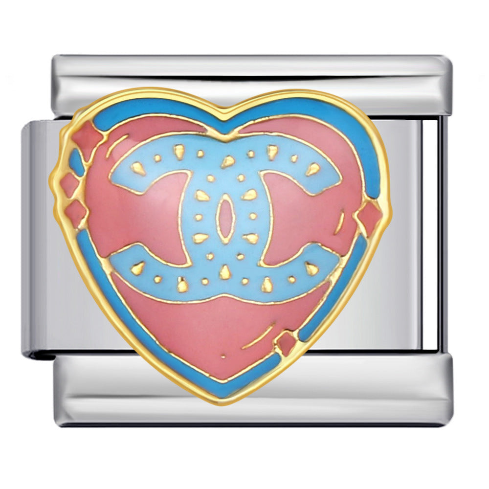 New DIY Italian Modular Bracelet Titanium Steel Gold Plated Welded Pattern Strap Chain Fashion Link Bracelet New DIY Italian Modular Bracelet Titanium Steel Gold Plated Welded Pattern Strap Chain Fashion Link Bracelet