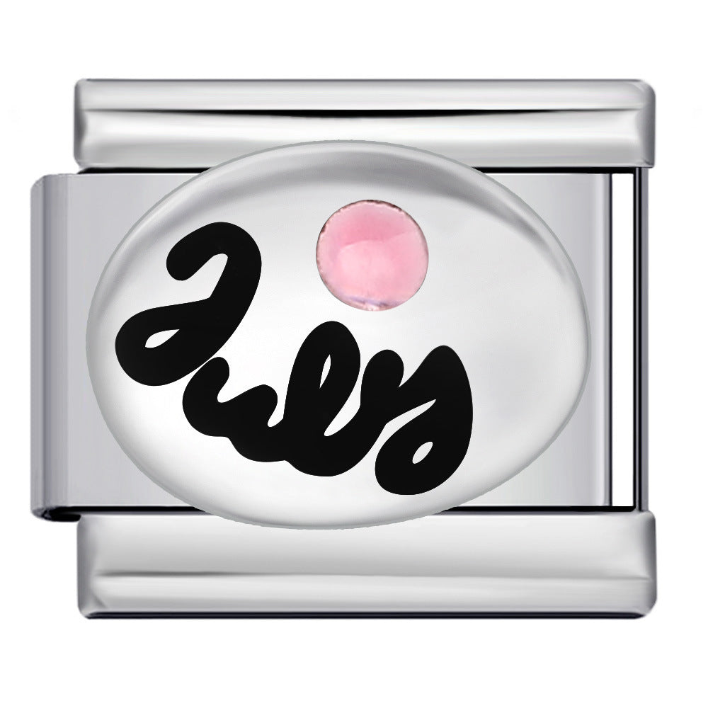 Italian Modular Bracelet 12 Birthstones Titanium Steel Welded Colorful Beads DIY Stretchable Fashion Wristband Accessory Italian Modular Bracelet 12 Birthstones Titanium Steel Welded Colorful Beads DIY Stretchable Fashion Wristband Accessory