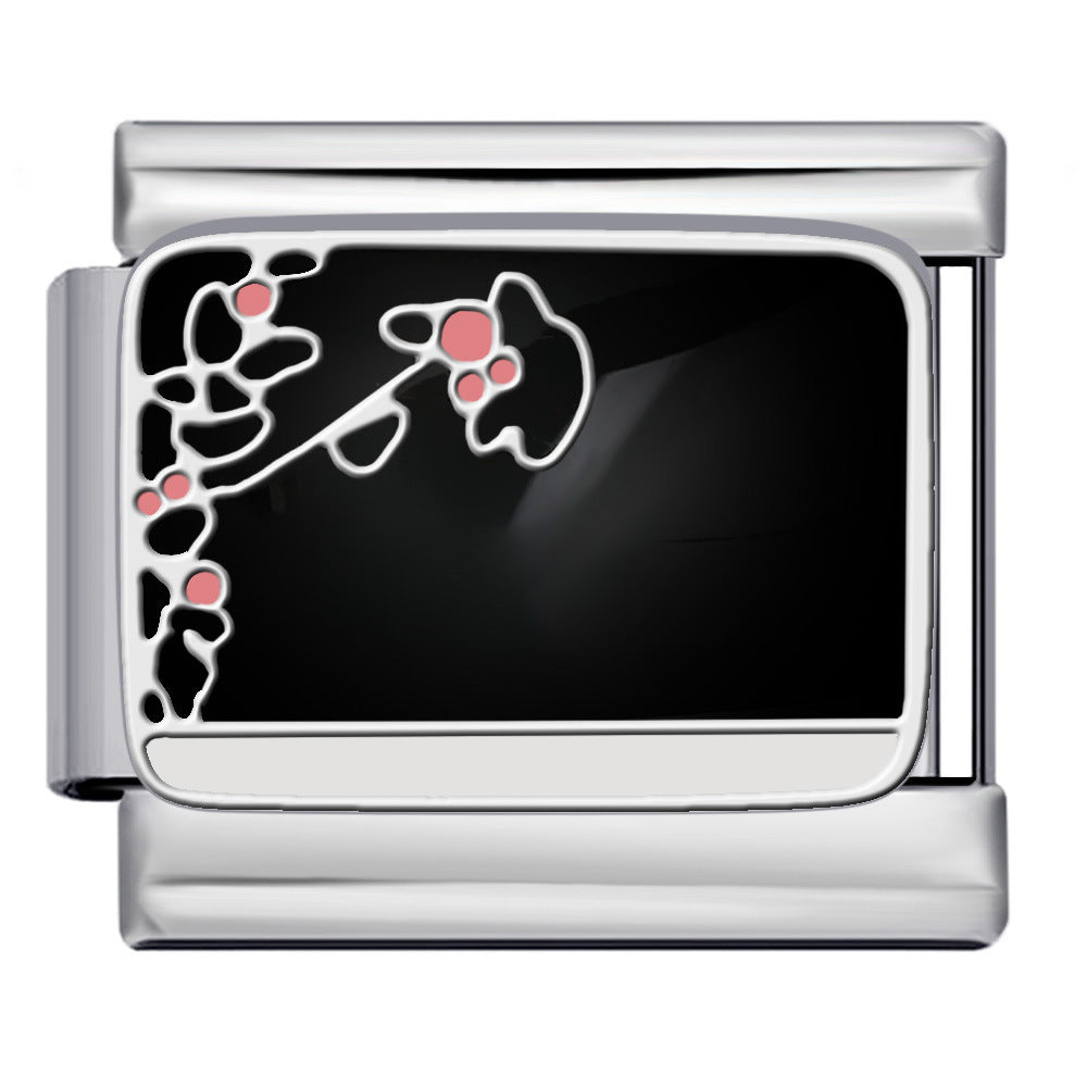 Cross Border Hot Selling Italian Module Bracelet Titanium Steel Drip Oil Welding Pattern DIY Watch Strap Chain Bracelet Wholesale Cross Border Hot Selling Italian Module Bracelet Titanium Steel Drip Oil Welding Pattern DIY Watch Strap Chain Bracelet Wholesale