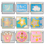 Titanium Steel Gold-plated Drip Welding Pattern DIY Italian Module Bracelet Italian Charm Bracele Titanium Steel Gold-plated Drip Welding Pattern DIY Italian Module Bracelet Italian Charm Bracele