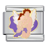 New Stainless Steel Welded Drip Oil Mysterious Purple DIY Italian Modular Bracelet Italian Charm New Stainless Steel Welded Drip Oil Mysterious Purple DIY Italian Modular Bracelet Italian Charm