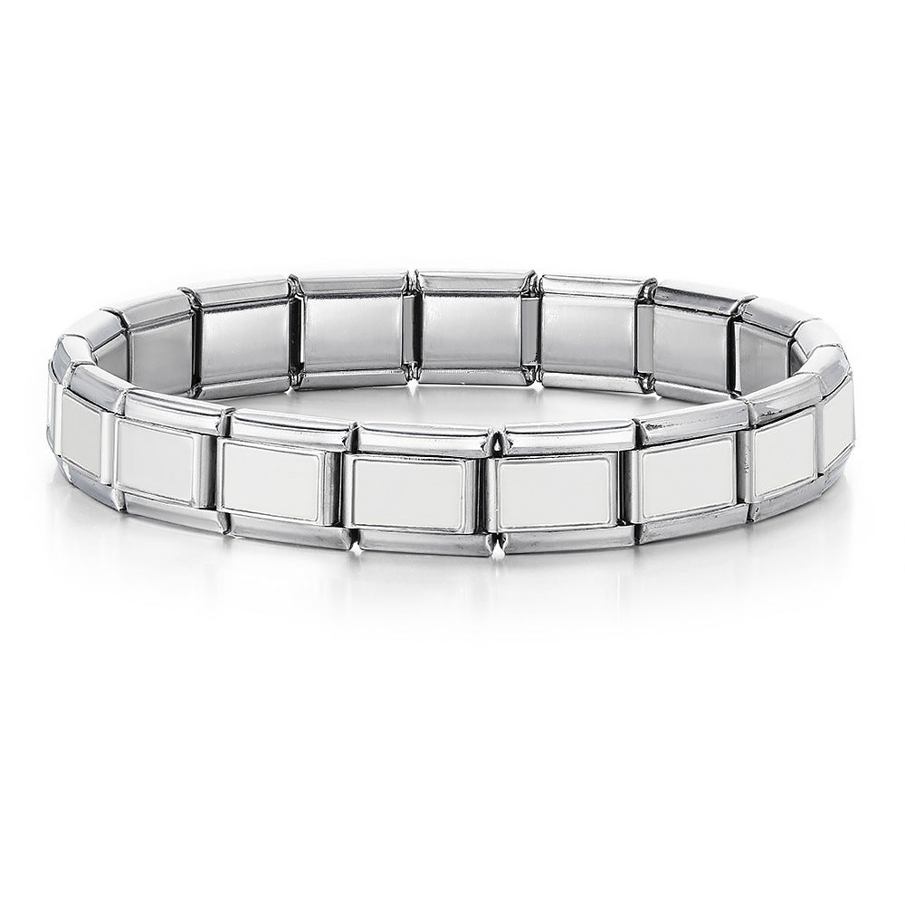 Titanium Steel Vacuum Genuine Gold IP Electroplating Italian Module Bracelet Basic Elastic Strap Chain Italian Charm Titanium Steel Vacuum Genuine Gold IP Electroplating Italian Module Bracelet Basic Elastic Strap Chain Italian Charm