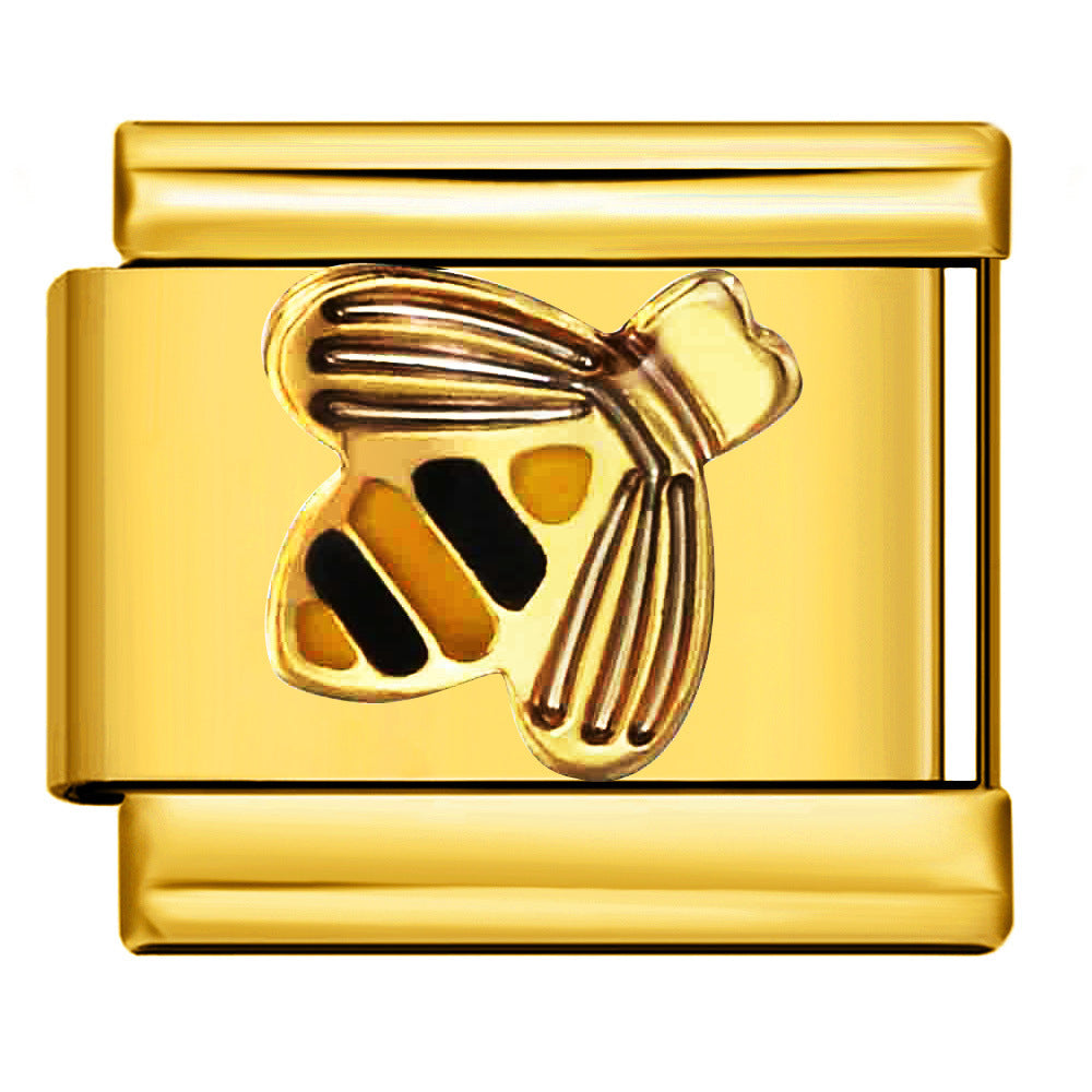 Italian Module Bracelet DIY Titanium Steel All Gold Welding Drip Oil Pattern Elastic Splicing Bracelet Accessory Italian Module Bracelet DIY Titanium Steel All Gold Welding Drip Oil Pattern Elastic Splicing Bracelet Accessory