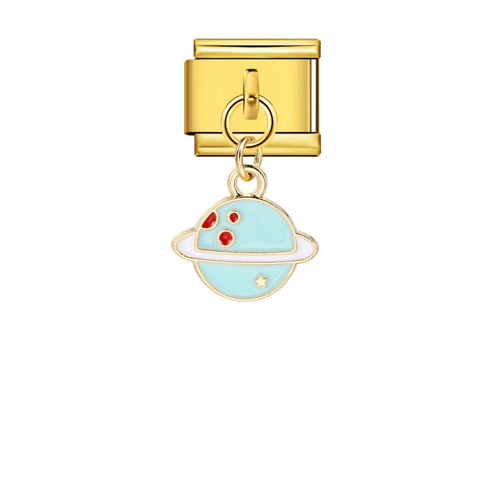 New Cute Pendant Italian Module Bracelet Titanium Steel Hook DIY Drip Oil Elastic Free Splicing Strap Chain New Cute Pendant Italian Module Bracelet Titanium Steel Hook DIY Drip Oil Elastic Free Splicing Strap Chain