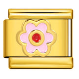 Color Drip Oil Petal Stamping Series DIY Italian Module Bracelet Titanium Steel Gold Plated Elastic Splicing Bracelet Color Drip Oil Petal Stamping Series DIY Italian Module Bracelet Titanium Steel Gold Plated Elastic Splicing Bracelet