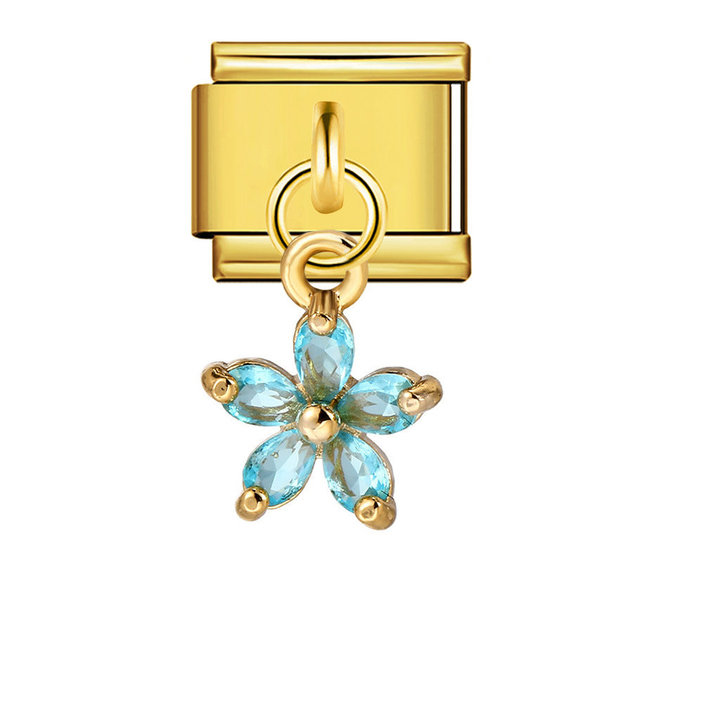 New Pearl Gemstone Hook Pendant Italian Module Bracelet DIY Elastic Splicing Stainless Steel Bracelet New Pearl Gemstone Hook Pendant Italian Module Bracelet DIY Elastic Splicing Stainless Steel Bracelet