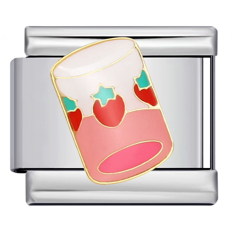 Italian Module Bracelet Fashion Drip Oil Titanium Steel Bracelet DIY Strap Chain Children's Toy Gift Wholesale Italian Module Bracelet Fashion Drip Oil Titanium Steel Bracelet DIY Strap Chain Children's Toy Gift Wholesale