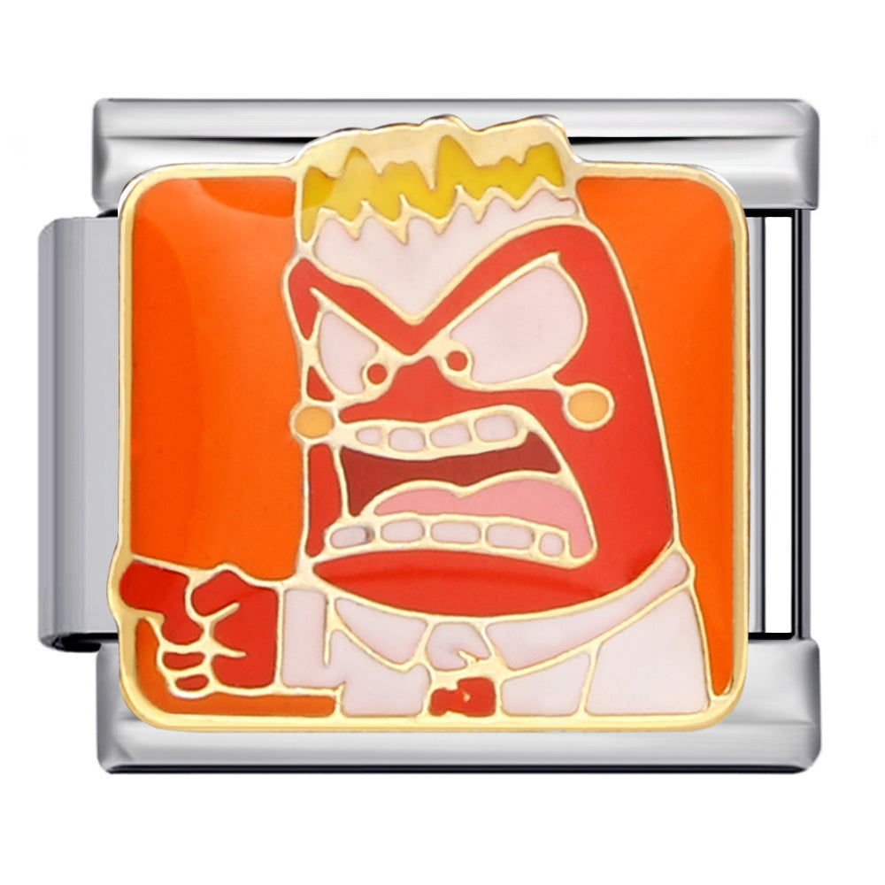 European and American Cross Border Cartoon Character Italian Module Bracelet Titanium Steel Welding Drip Oil Pattern DIY Splicing Bracelet European and American Cross Border Cartoon Character Italian Module Bracelet Titanium Steel Welding Drip Oil Pattern DIY Splicing Bracelet