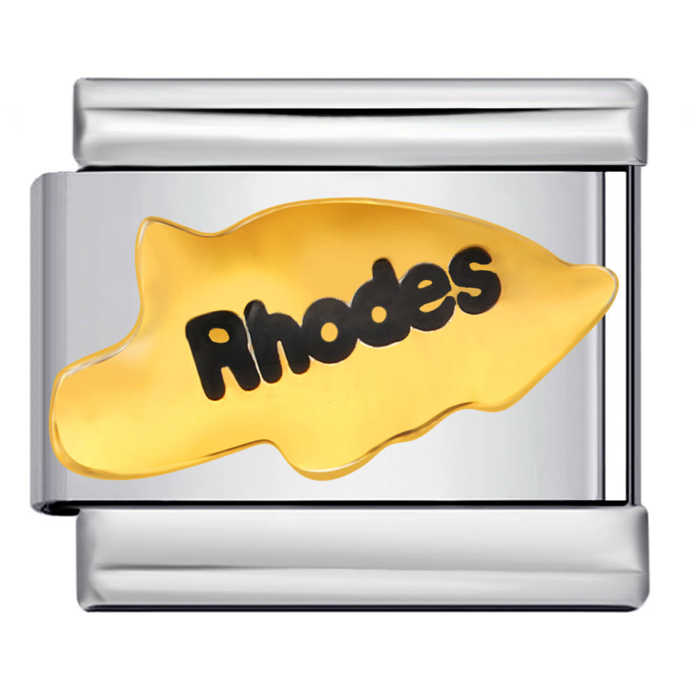 New Personalized English Italian Module Bracelet Titanium Steel Welding Drip Oil DIY Elastic Free Splicing Bracelet New Personalized English Italian Module Bracelet Titanium Steel Welding Drip Oil DIY Elastic Free Splicing Bracelet