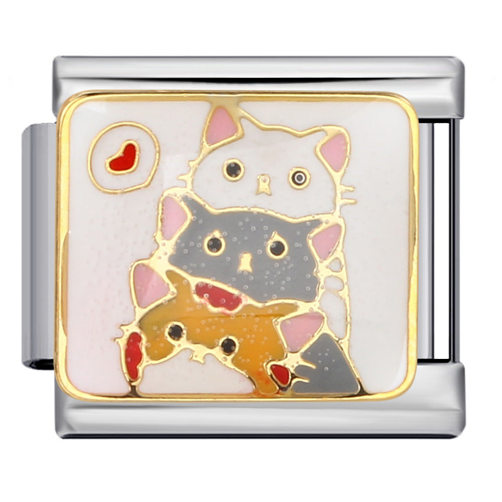 New Hook-style Colorful Drip Oil Claw Series Titanium Steel Italian Module Bracelet, DIY Elastic Splice Bracelet New Hook-style Colorful Drip Oil Claw Series Titanium Steel Italian Module Bracelet, DIY Elastic Splice Bracelet