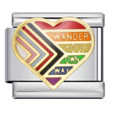 New Love Element Italian Module Bracelet Titanium Steel Gold Plated Drip Oil DIY Welding Pattern Bracelet Accessories New Love Element Italian Module Bracelet Titanium Steel Gold Plated Drip Oil DIY Welding Pattern Bracelet Accessories