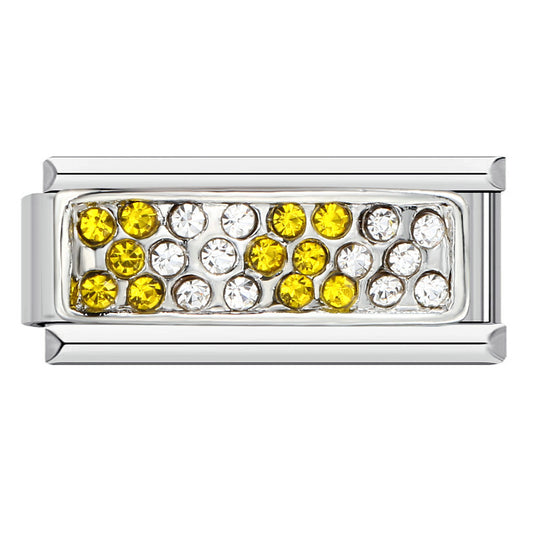 Long Diamond Studded Italian Module Bracelet, New Titanium Steel Welded Oil Drop Cartoon DIY Splicing Bracelet