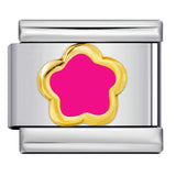 Color Drip Oil Petal Stamping Series DIY Italian Module Bracelet Titanium Steel Gold Plated Elastic Splicing Bracelet Color Drip Oil Petal Stamping Series DIY Italian Module Bracelet Titanium Steel Gold Plated Elastic Splicing Bracelet