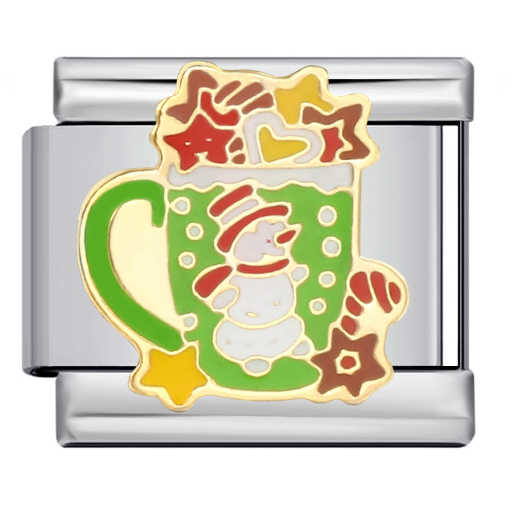 New Christmas Elements Italian Module Bracelet Personalized Welding Drip Oil Titanium Steel Bracelet DIY Strap Chain New Christmas Elements Italian Module Bracelet Personalized Welding Drip Oil Titanium Steel Bracelet DIY Strap Chain