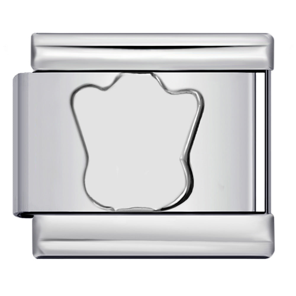 Concave Silver Titanium Steel Stamping Pattern DIY Italian Module Bracelet Italian Charm Bracelet Concave Silver Titanium Steel Stamping Pattern DIY Italian Module Bracelet Italian Charm Bracelet