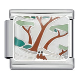 Fresh Illustration Series Italian Module Bracelet Titanium Steel Gold Plated Drip Oil DIY Welding Pattern Strap Chain Fresh Illustration Series Italian Module Bracelet Titanium Steel Gold Plated Drip Oil DIY Welding Pattern Strap Chain