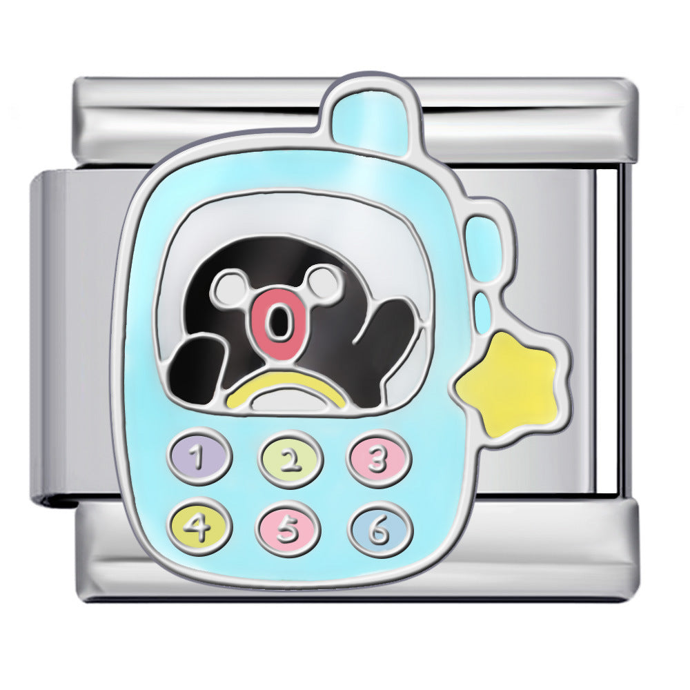 New Cartoon Animation Gold-plated Oil Drop DIY Italian Module Bracelet with Personalized Welding Pattern Stainless Steel Bracelet New Cartoon Animation Gold-plated Oil Drop DIY Italian Module Bracelet with Personalized Welding Pattern Stainless Steel Bracelet