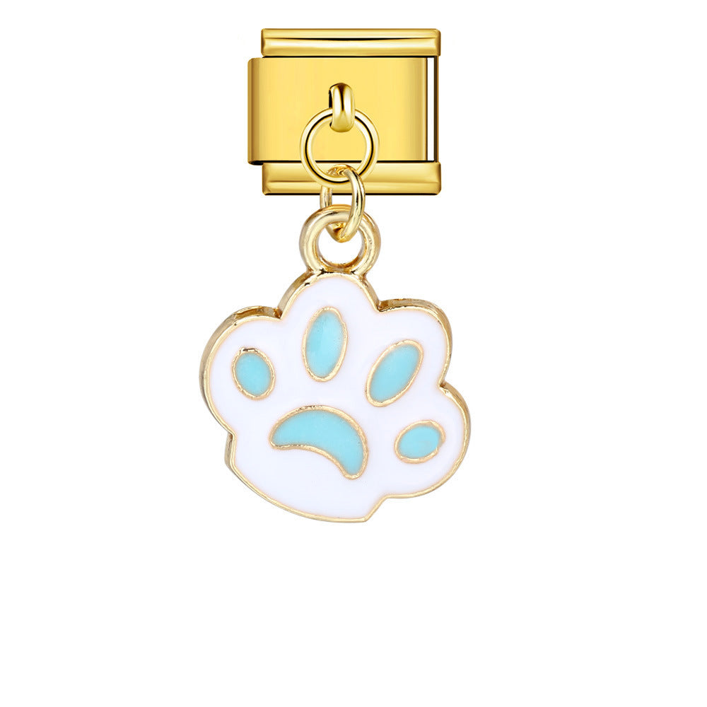 New Hook-style Colorful Drip Oil Claw Series Titanium Steel Italian Module Bracelet, DIY Elastic Splice Bracelet New Hook-style Colorful Drip Oil Claw Series Titanium Steel Italian Module Bracelet, DIY Elastic Splice Bracelet