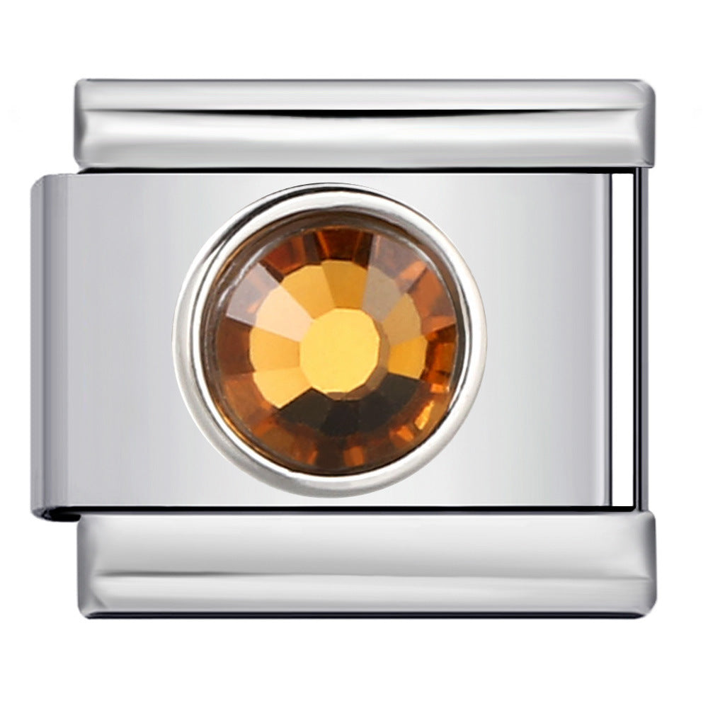 New Circle Colored Stone Italian Module Bracelet Stainless Steel Welding DIY Simple Fashion Bracelet Strap Chain New Circle Colored Stone Italian Module Bracelet Stainless Steel Welding DIY Simple Fashion Bracelet Strap Chain