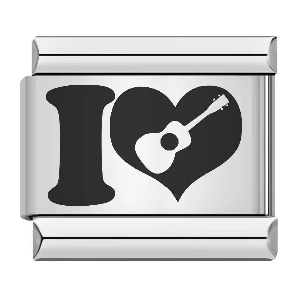 Cross Border Hot Selling Laser Engraving Heart-shaped Series Titanium Steel Handmade DIY Italian Module Bracelet Wholesale Cross Border Hot Selling Laser Engraving Heart-shaped Series Titanium Steel Handmade DIY Italian Module Bracelet Wholesale