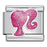 Romantic Pink Italian Modular Bracelet Titanium Steel Welding DIY Charm Bracelet Fairy Gift for Girls Romantic Pink Italian Modular Bracelet Titanium Steel Welding DIY Charm Bracelet Fairy Gift for Girls