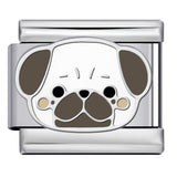 Cute Cartoon Dog Cute Pet Series Titanium Steel Welding Drip Oil DIY Italian Module Bracelet Accessories Cute Cartoon Dog Cute Pet Series Titanium Steel Welding Drip Oil DIY Italian Module Bracelet Accessories