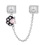 New Silver Double Pendant Italian Module Bracelet Stainless Steel Hook DIY Elastic Splicing Strap Chain New Silver Double Pendant Italian Module Bracelet Stainless Steel Hook DIY Elastic Splicing Strap Chain