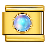 Gold Colored Heart-shaped Circle Diamond Italian Module Bracelet DIY Titanium Steel Welded Elastic Watch Chain Accessory Gold Colored Heart-shaped Circle Diamond Italian Module Bracelet DIY Titanium Steel Welded Elastic Watch Chain Accessory