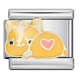 Cute Husky Corgi Shepherd Dog Pet Dog Series Titanium Steel Welded Gold Plated Oil Dripping Italian Module Bracelet Cute Husky Corgi Shepherd Dog Pet Dog Series Titanium Steel Welded Gold Plated Oil Dripping Italian Module Bracelet