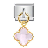 Single Silver Bottom Flower Pendant Italian Module Bracelet Stainless Steel Gold Plated Drip Oil DIY Hook Bracelet Single Silver Bottom Flower Pendant Italian Module Bracelet Stainless Steel Gold Plated Drip Oil DIY Hook Bracelet