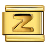 Golden Convex Letter Series Italian Module Bracelet Titanium Steel Stamping DIY Elastic Splicing Bracelet Accessories Golden Convex Letter Series Italian Module Bracelet Titanium Steel Stamping DIY Elastic Splicing Bracelet Accessories