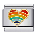 Cross Border Hot Selling Rainbow Love Italian Module Bracelet, Stainless Steel Elastic DIY Bracelet Accessories Wholesale Cross Border Hot Selling Rainbow Love Italian Module Bracelet, Stainless Steel Elastic DIY Bracelet Accessories Wholesale