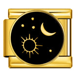 Gold Bottom Tourist Resort Scenery Pattern Italian Module Bracelet DIY Welding Drip Oil Stainless Steel Strap Chain Gold Bottom Tourist Resort Scenery Pattern Italian Module Bracelet DIY Welding Drip Oil Stainless Steel Strap Chain