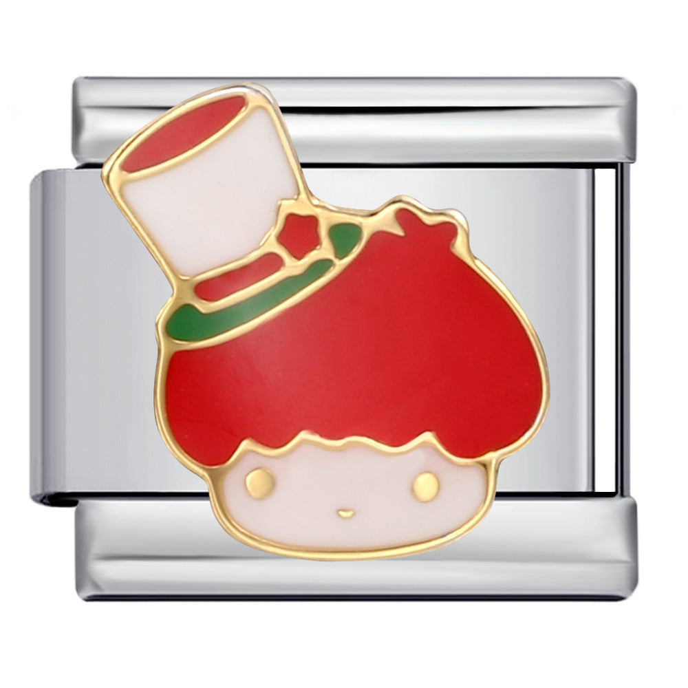 New Christmas Elements Italian Module Bracelet Personalized Welding Drip Oil Titanium Steel Bracelet DIY Strap Chain New Christmas Elements Italian Module Bracelet Personalized Welding Drip Oil Titanium Steel Bracelet DIY Strap Chain