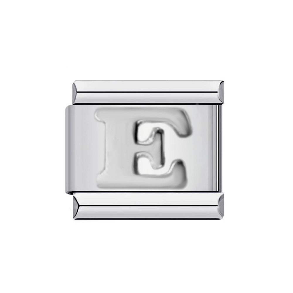 New Titanium Steel Gold Plated DIY Italian Charm Bracelet with Alphabet Letters Customizable Fashion Jewelry New Titanium Steel Gold Plated DIY Italian Charm Bracelet with Alphabet Letters Customizable Fashion Jewelry