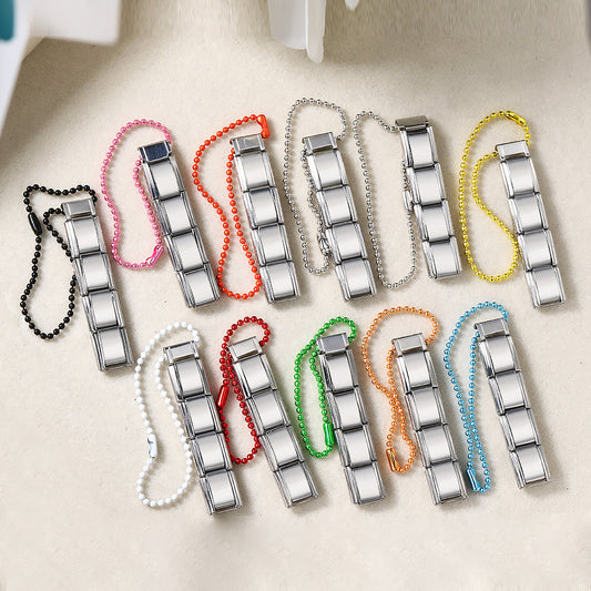 Colorful Bead Chain, Mobile Rope Splicing, Italian Module Bracelet, DIY Keychain Pendant, Stainless Steel Strap Chain