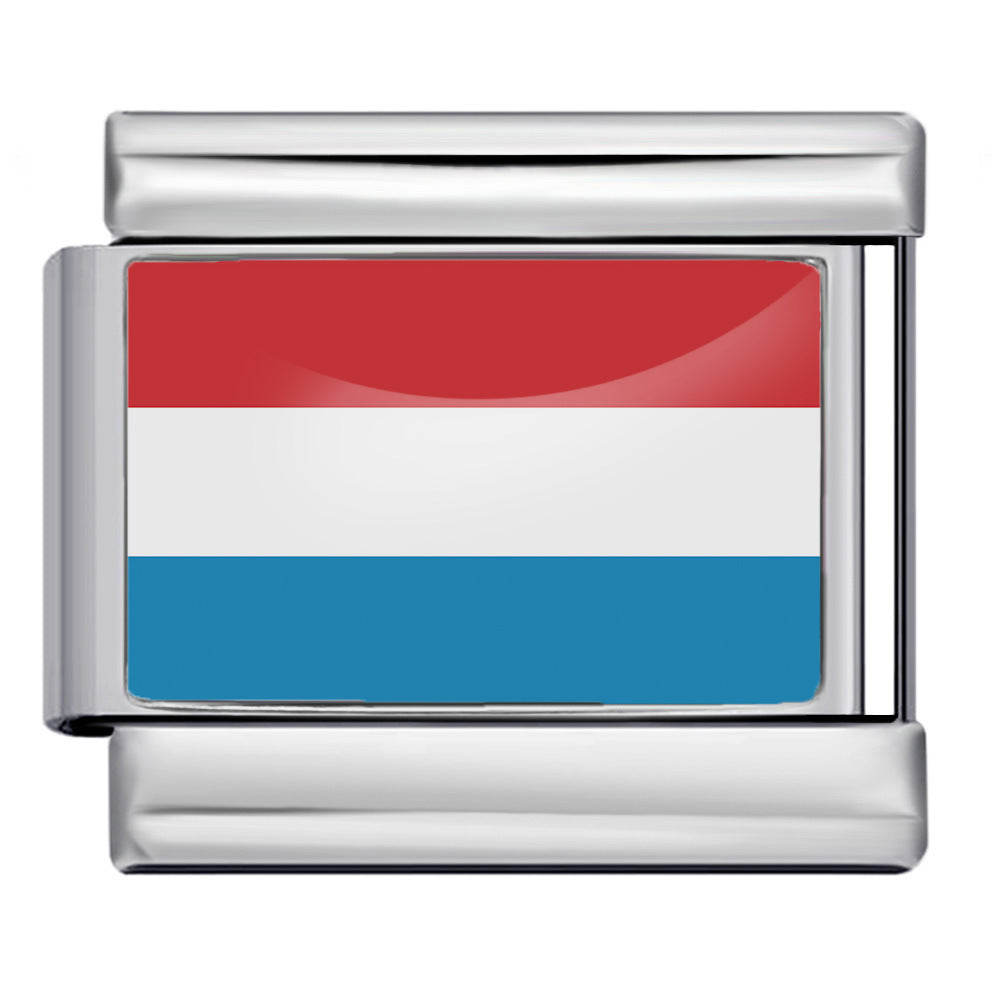 Hot Selling New World Flag Photo Dropper Series Titanium Steel DIY Italian Module Bracelet Accessories Wholesale Hot Selling New World Flag Photo Dropper Series Titanium Steel DIY Italian Module Bracelet Accessories Wholesale