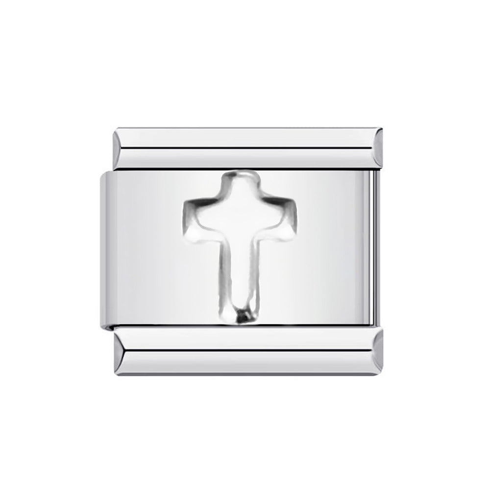 New Titanium Steel Silver Concave Surface 26 English Letters Italian Module Bracelet DIY Strap Chain Accessories Wholesale New Titanium Steel Silver Concave Surface 26 English Letters Italian Module Bracelet DIY Strap Chain Accessories Wholesale