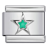 New Titanium Steel Pentagram Eye Italian Module Bracelet Stamped Pattern Drip Oil DIY Elastic Strap Chain New Titanium Steel Pentagram Eye Italian Module Bracelet Stamped Pattern Drip Oil DIY Elastic Strap Chain