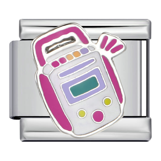 Romantic Pink Italian Modular Bracelet Titanium Steel Welding DIY Charm Bracelet Fairy Gift for Girls