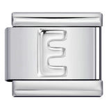 Italian Stainless Steel Silver Raised 26 Letter DIY Module Bracelet with Free Splicing Elastic Watch Strap Italian Stainless Steel Silver Raised 26 Letter DIY Module Bracelet with Free Splicing Elastic Watch Strap