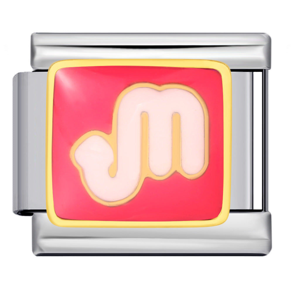 Simplified 12 Constellation Italian Module Bracelet Titanium Steel Gold Plated Welding Drip Oil DIY Elastic Splicing Bracelet Simplified 12 Constellation Italian Module Bracelet Titanium Steel Gold Plated Welding Drip Oil DIY Elastic Splicing Bracelet