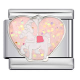 Colorful Drip Oil Love Element Italian Module Bracelet Welding Pattern DIY Elastic Splicing Stainless Steel Bracelet Colorful Drip Oil Love Element Italian Module Bracelet Welding Pattern DIY Elastic Splicing Stainless Steel Bracelet