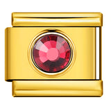 Gold Colored Heart-shaped Circle Diamond Italian Module Bracelet DIY Titanium Steel Welded Elastic Watch Chain Accessory Gold Colored Heart-shaped Circle Diamond Italian Module Bracelet DIY Titanium Steel Welded Elastic Watch Chain Accessory