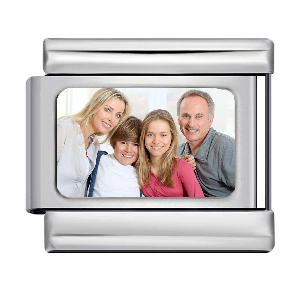 DIY Personalized Photo Frame Production, Titanium Steel Strap Chain, Fashionable Splicing Module Bracelet DIY Personalized Photo Frame Production, Titanium Steel Strap Chain, Fashionable Splicing Module Bracelet